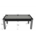 Billard Arizona 7 pieds convertible en table à manger 8 personnes Coloris carbone tapis gris De Faugères