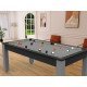 Billard Arizona 7 pieds convertible en table à manger 8 personnes Coloris carbone tapis gris De Faugères A008A020A032A076