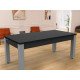 Billard Arizona 7 pieds convertible en table à manger 8 personnes Coloris carbone tapis gris De Faugères A008A020A032A076