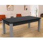 Billard Arizona 7 pieds convertible en table à manger 8 personnes Coloris carbone tapis gris De Faugères Billard Arizona 7 pieds convertible en table à manger 8 personnes Coloris carbone tapis gris De Faugères