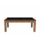 Billard Arizona 7 pieds convertible en table à manger 8 personnes Coloris hêtre boisé tapis noir De Faugères A007A021A033A077