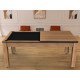 Billard Arizona 7 pieds convertible en table à manger 8 personnes Coloris hêtre boisé tapis noir De Faugères A007A021A033A077