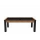 Billard Arizona 7 pieds convertible en table à manger 8 personnes Coloris hêtre boisé tapis noir De Faugères A007A021A033A073