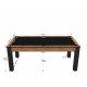 Billard Arizona 7 pieds convertible en table à manger 8 personnes Coloris hêtre boisé tapis noir De Faugères A007A021A033A073