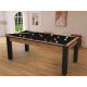 Billard Arizona 7 pieds convertible en table à manger 8 personnes Coloris hêtre boisé tapis noir De Faugères A007A021A033A073