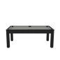 Billard Arizona 7 pieds convertible en table à manger 8 personnes Coloris noir grainé tapis gris De Faugères
