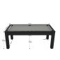 Billard Arizona 7 pieds convertible en table à manger 8 personnes Coloris noir grainé tapis gris De Faugères