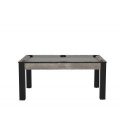 Billard Texas 6 pieds convertible en table à manger 6 personnes Coloris industriel tapis gris De Faugères