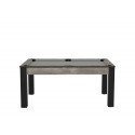 Billard Texas 6 pieds convertible en table à manger 6 personnes Coloris industriel tapis gris De Faugères A009A026A038A073