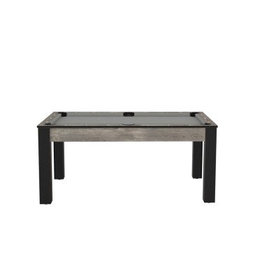 Billard Texas 6 pieds convertible en table à manger 6 personnes Coloris industriel tapis gris De Faugères A009A026A038A073