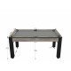 Billard Texas 6 pieds convertible en table à manger 6 personnes Coloris industriel tapis gris De Faugères A009A026A038A073