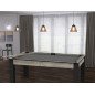 Billard Texas 6 pieds convertible en table à manger 6 personnes Coloris industriel tapis gris De Faugères Billard Texas 6 pieds convertible en table à manger 6 personnes Coloris industriel tapis gris De Faugères