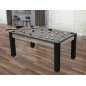 Billard Texas 6 pieds convertible en table à manger 6 personnes Coloris industriel tapis gris De Faugères Billard Texas 6 pieds convertible en table à manger 6 personnes Coloris industriel tapis gris De Faugères