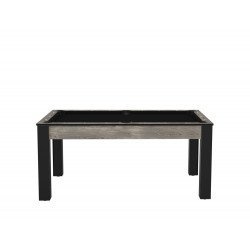 Billard Texas 6 pieds convertible en table à manger 6 personnes Coloris industriel tapis noir De Faugères