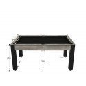 Billard Texas 6 pieds convertible en table à manger 6 personnes Coloris industriel tapis noir De Faugères
