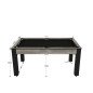 Billard Texas 6 pieds convertible en table à manger 6 personnes Coloris industriel tapis noir De Faugères Billard Texas 6 pieds convertible en table à manger 6 personnes Coloris industriel tapis noir De Faugères