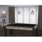 Billard Texas 6 pieds convertible en table à manger 6 personnes Coloris industriel tapis noir De Faugères Billard Texas 6 pieds convertible en table à manger 6 personnes Coloris industriel tapis noir De Faugères