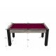 Billard Texas 6 pieds convertible en table à manger 6 personnes Coloris industriel tapis prune De Faugères A009A028A040A073