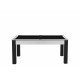 Billard Texas 6 pieds convertible en table à manger 6 personnes Coloris blanc boisé tapis noir De Faugères A010A027A039A073
