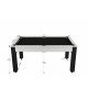 Billard Texas 6 pieds convertible en table à manger 6 personnes Coloris blanc boisé tapis noir De Faugères A010A027A039A073