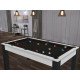 Billard Texas 6 pieds convertible en table à manger 6 personnes Coloris blanc boisé tapis noir De Faugères A010A027A039A073