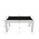 Billard Texas 6 pieds convertible en table à manger 6 personnes Coloris blanc laqué tapis noir De Faugères A011A027A039A074
