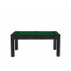 Billard Texas 6 pieds convertible en table à manger 6 personnes Coloris noir boisé tapis vert De Faugères A013A023A035A079