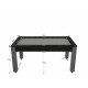 Billard Texas 6 pieds convertible en table à manger 6 personnes Coloris noir grainé tapis gris De Faugères A014A027A038A076