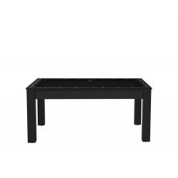 Billard Texas 6 pieds convertible en table à manger 6 personnes Coloris noir grainé tapis noir De Faugères