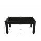 Billard Texas 6 pieds convertible en table à manger 6 personnes Coloris noir grainé tapis noir De Faugères A014A027A039A073
