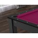 Billard Texas 6 pieds convertible en table à manger 6 personnes Coloris noir grainé tapis prune De Faugères A014A028A040A073