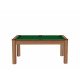 Billard Texas 6 pieds convertible en table à manger 6 personnes Coloris hêtre boisé tapis vert De Faugères A015A023A035A077
