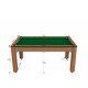 Billard Texas 6 pieds convertible en table à manger 6 personnes Coloris hêtre boisé tapis vert De Faugères A015A023A035A077