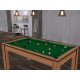 Billard Texas 6 pieds convertible en table à manger 6 personnes Coloris hêtre boisé tapis vert De Faugères A015A023A035A077