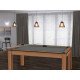 Billard Texas 6 pieds convertible en table à manger 6 personnes Coloris hêtre boisé tapis gris De Faugères A015A026A038A077