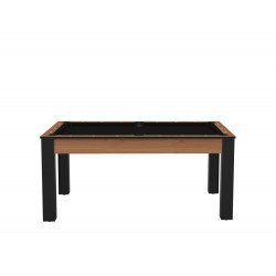 Billard Texas 6 pieds convertible en table à manger 6 personnes Coloris hêtre boisé tapis noir De Faugères