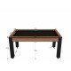 Billard Texas 6 pieds convertible en table à manger 6 personnes Coloris hêtre boisé tapis noir De Faugères A015A027A039A077
