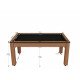 Billard Texas 6 pieds convertible en table à manger 6 personnes Coloris hêtre boisé tapis noir De Faugères A015A027A039A077