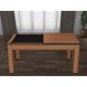 Billard Texas 6 pieds convertible en table à manger 6 personnes Coloris hêtre boisé tapis noir De Faugères A015A027A039A077