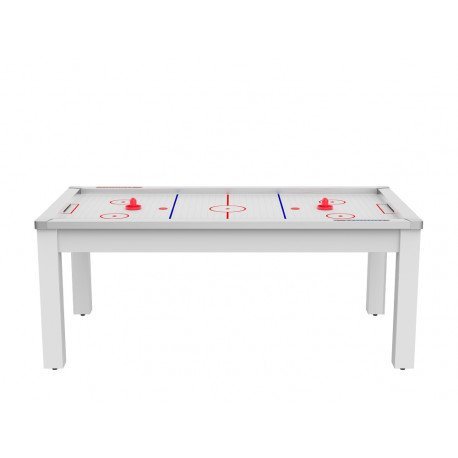 Air Hockey Toronto 7 pieds convertible en table à manger 8 personnes Coloris blanc laqué De Faugères
