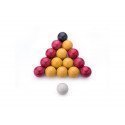 Lot de 16 billes de billard Ø 50.8 mm en résine pour jeu anglais 8 pool De Faugères B087
