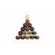 Lot de 16 billes de billard Ø 57 mm en résine pour jeu américain Modèle Marble De Faugères B103
