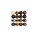 Lot de 16 billes de billard Ø 57 mm en résine pour jeu américain Modèle Marble De Faugères