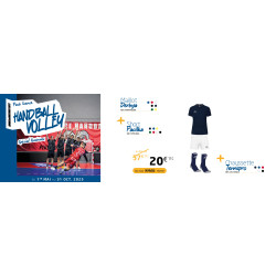 Pack LICENCE Hand Volley Femme maillot DERBYA short PACIFIKA chaussettes TENNIS PRO ELDERA