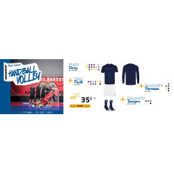Pack LICENCE Hand Volley maillot DERBY short PACIFIK chaussettes TENNIS PRO sous-maillot THERMIQUE ELDERA