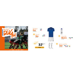 Pack LICENCE Rugby maillot RUCK short HAKA chaussettes TEAM et gourde BARBARA ELDERA