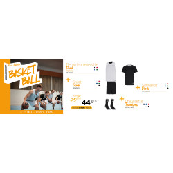 Pack LICENCE Basket maillot DUNK short DUNK chaussettes TENNIS PRO surmaillot DUNK ELDERA
