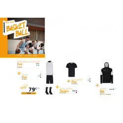 Pack LICENCE Basket maillot DUNK short DUNK chaussettes TENNIS PRO surmaillot DUNK veste ou sweat NAJA ELDERA