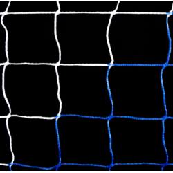 Filet de football trapézoïdal pour but à 5 Bleu Blanc 3 mm POWERSHOT