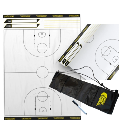 Lot de 20 feuilles tactiques Basketball terrain complet avec sac de transport POWERSHOT